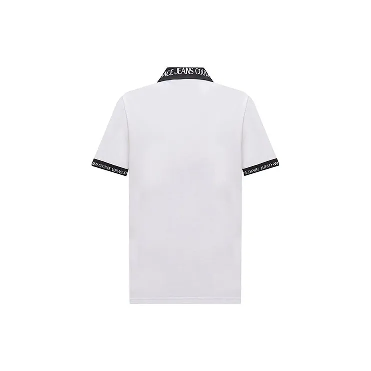 VERSACE JEANS COUTURE Barocco Trim Short Sleeved Polo Shirt-1
