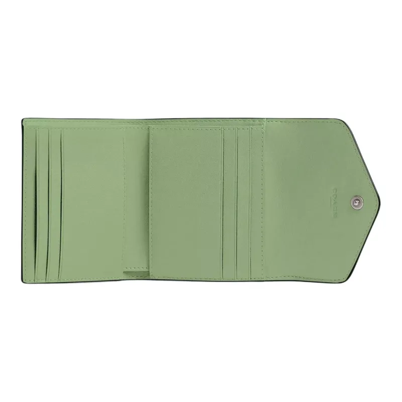 COACH Wyn Cross-Stitch Leather Coin Purses Wallets Small Size Women's Light Pistachio-2