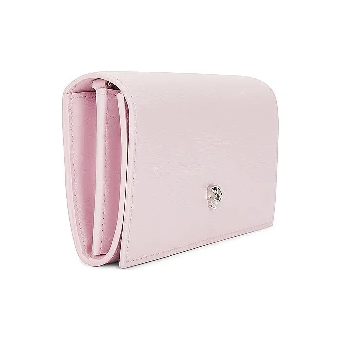 Alexander McQueen Skull Leather Shoulder Bag Crossbody Bag Wallet Women's Light Pink-1
