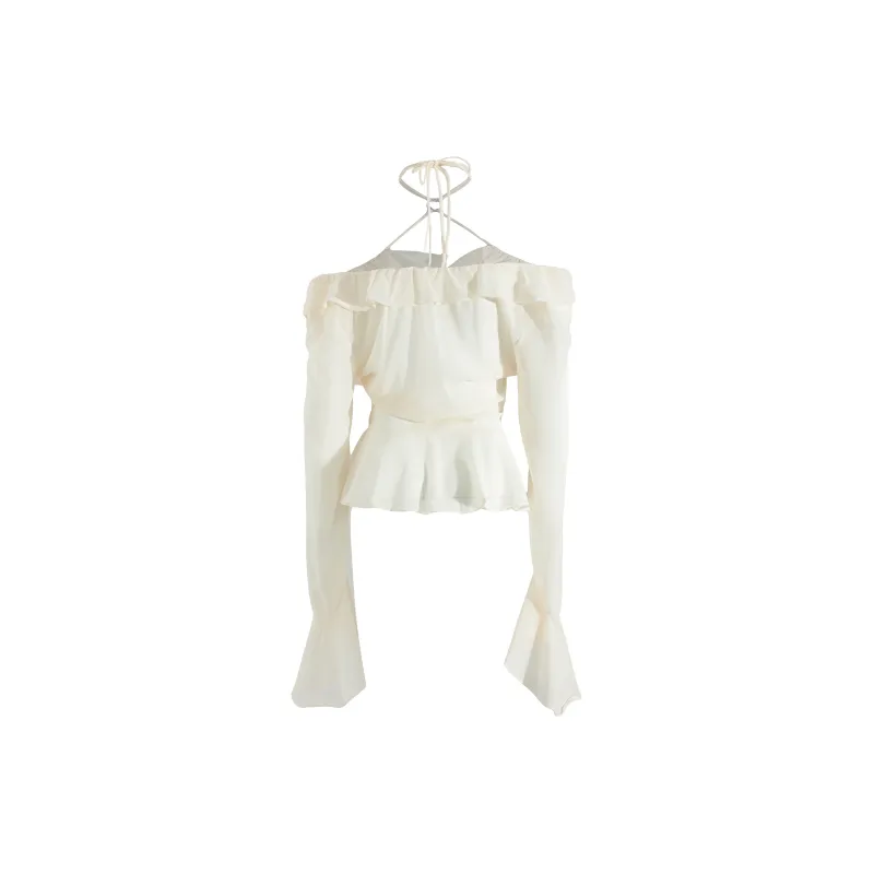 CPAURA Chiffon Shirts Women's Ecru-1