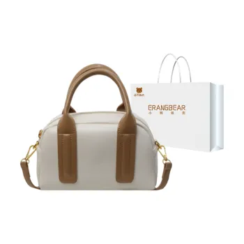 ERANGBEAR PU Pillow Bag Crossbody Handbag Regular Women's Black Ecru Khaki