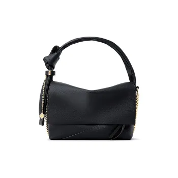FION Metal Chain Zippers Charm Logo Bag One Shoulder Handbag Women's