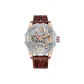HBR8854-Two-Tone Case Brown Leather Strap