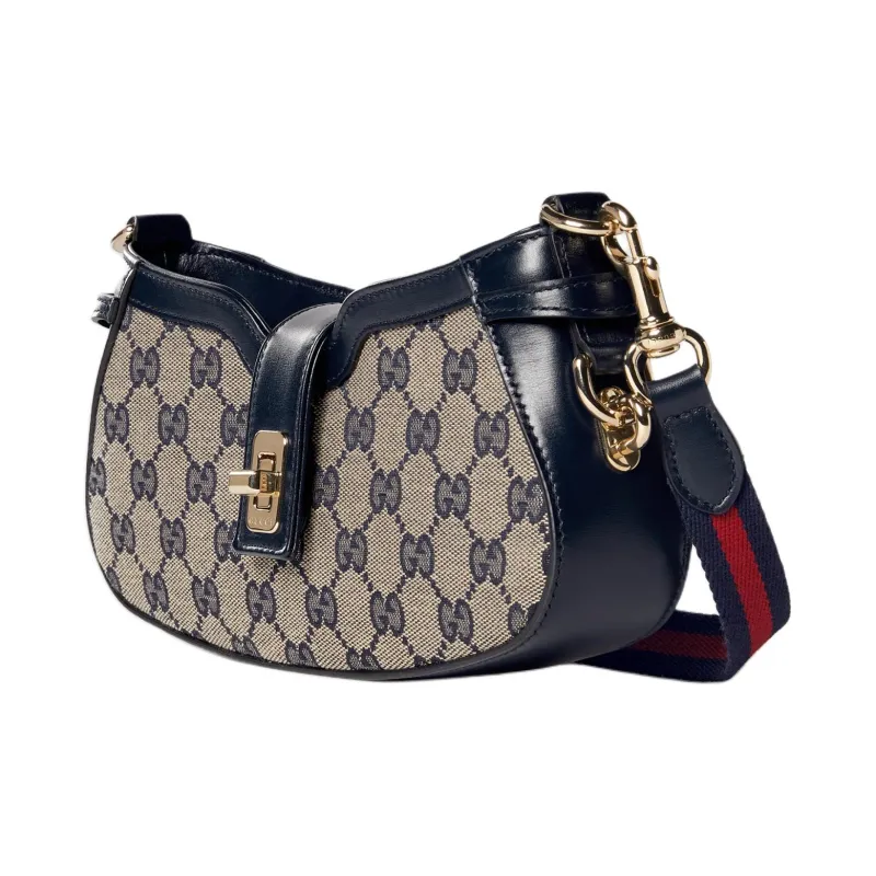 GUCCI Canvas Crossbody Bag Shoulder Bag Women's Beige & Blue-1