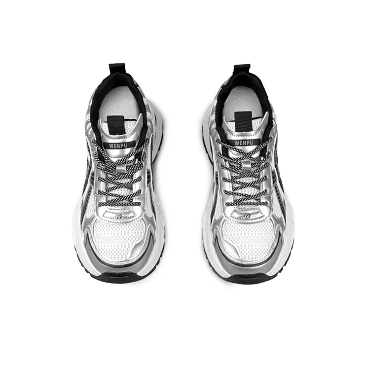 WENPU Cushioned Wear-Resistant Lightweight Height Increasing Low-Top Chunky Sneakers Women's-10