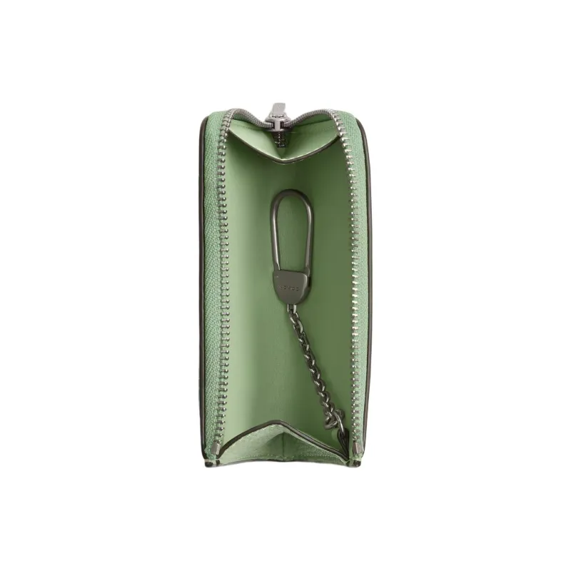 COACH Polished Pebbled Leather Keychain Key Pouch Mini Women's Light Pistachio-1