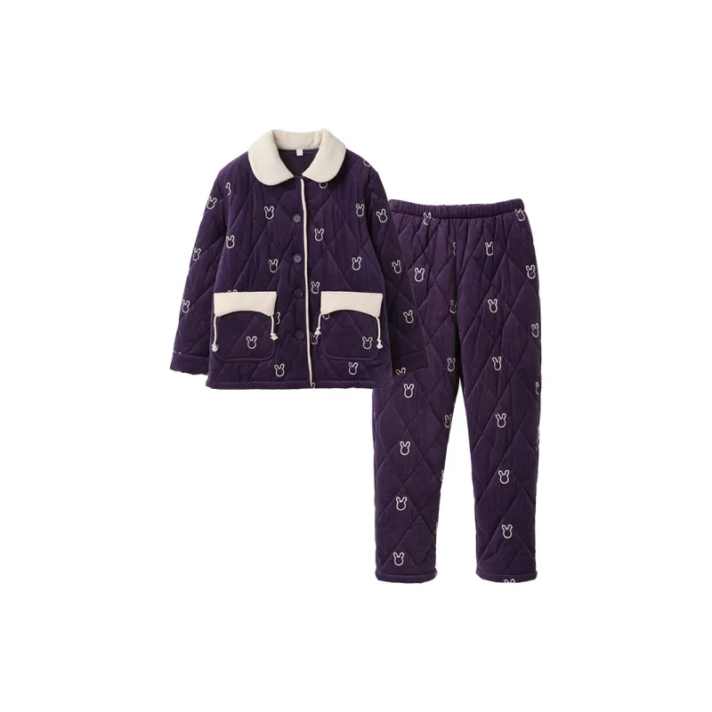 Fun Rabbit Pajama Set Women's Gallon Purple-0