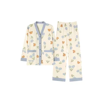 Follow The United States Pajama Set Women's Elegant Blue