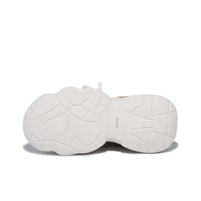 MKTKM Cushioned Water Resistant Height Increasing Low Top Chunky Sneakers Women's Beige-7
