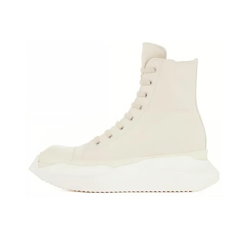 RICK OWENS/RO Fogachine ABSTRACT High Top Stylish Skateboarding Shoes Men's White-0