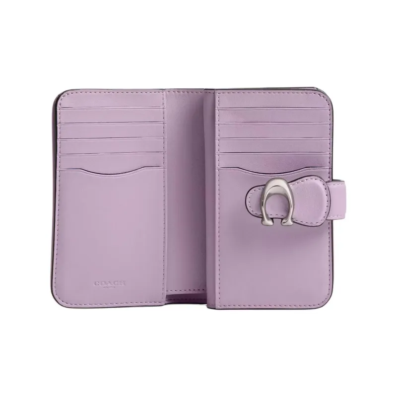 COACH Tabby Leather Coin Purses Wallets Medium Size Women's Purple-1