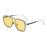Black Blue Frame with Yellow Lens