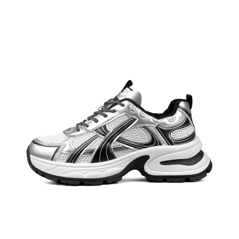 WENPU Cushioned Wear-Resistant Lightweight Height Increasing Low-Top Chunky Sneakers Women's-7