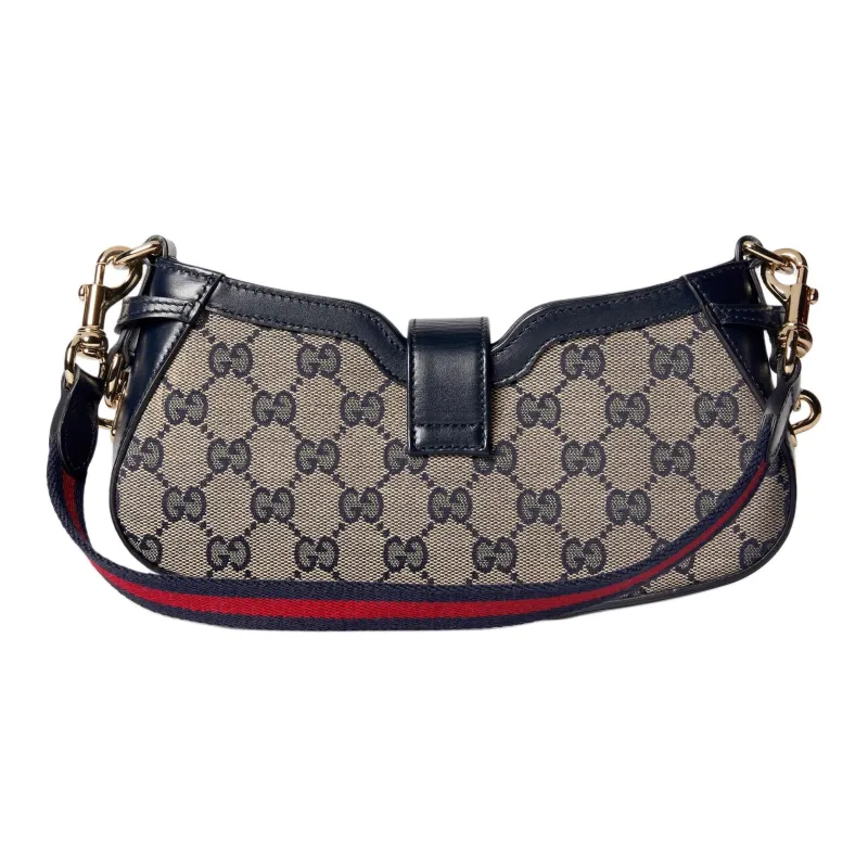 GUCCI Canvas Crossbody Bag Shoulder Bag Women's Beige & Blue-2