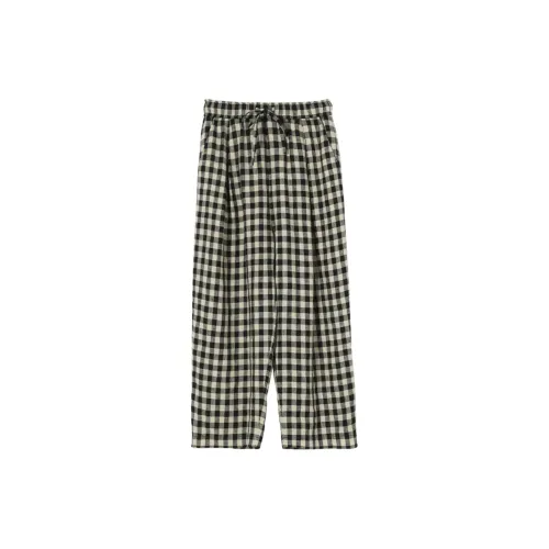 TOUCH MISS Casual Pants Women's Black/Beige Checkered