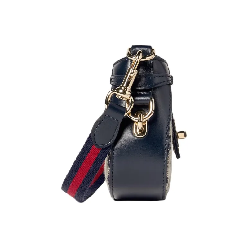 GUCCI Canvas Crossbody Bag Shoulder Bag Women's Beige & Blue-3
