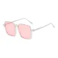 Transparent Silver Frame with Pink Lens