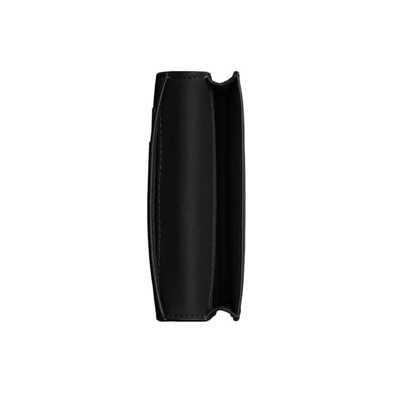 COACH Card Case Polished Pebble Leather Business Card Holder Mini Women's Black-1