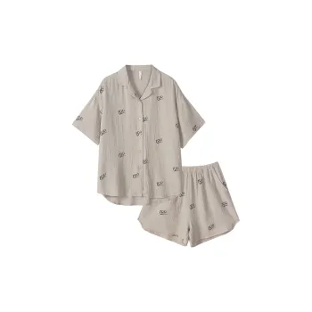 Same Language Pajama Set Women's Red Gray
