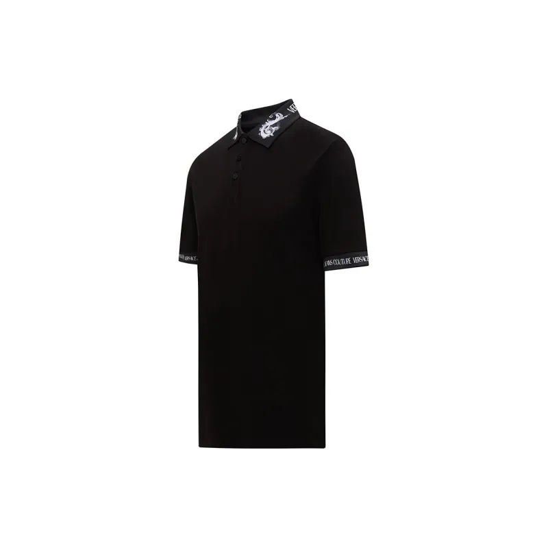 VERSACE JEANS COUTURE Barocco Trim Short Sleeved Polo Shirt-2