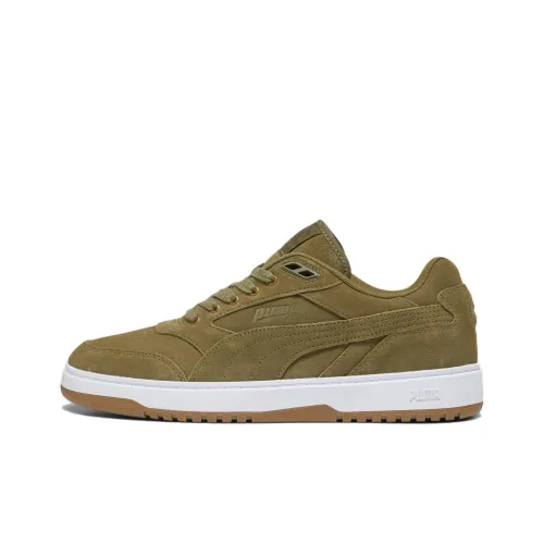 PUMA Doublecourt Skateboard Shoes Unisex Low-Top Olive Green