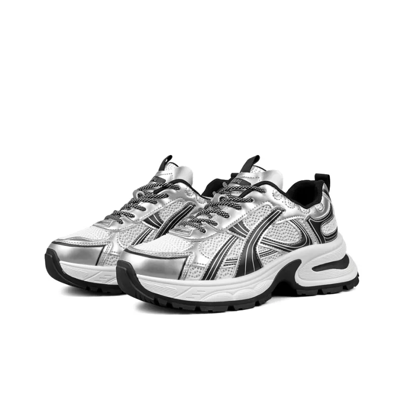 WENPU Cushioned Wear-Resistant Lightweight Height Increasing Low-Top Chunky Sneakers Women's-9