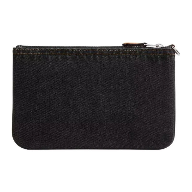 COACH Wristlet Denim Clutch Small Size Women's Black-1