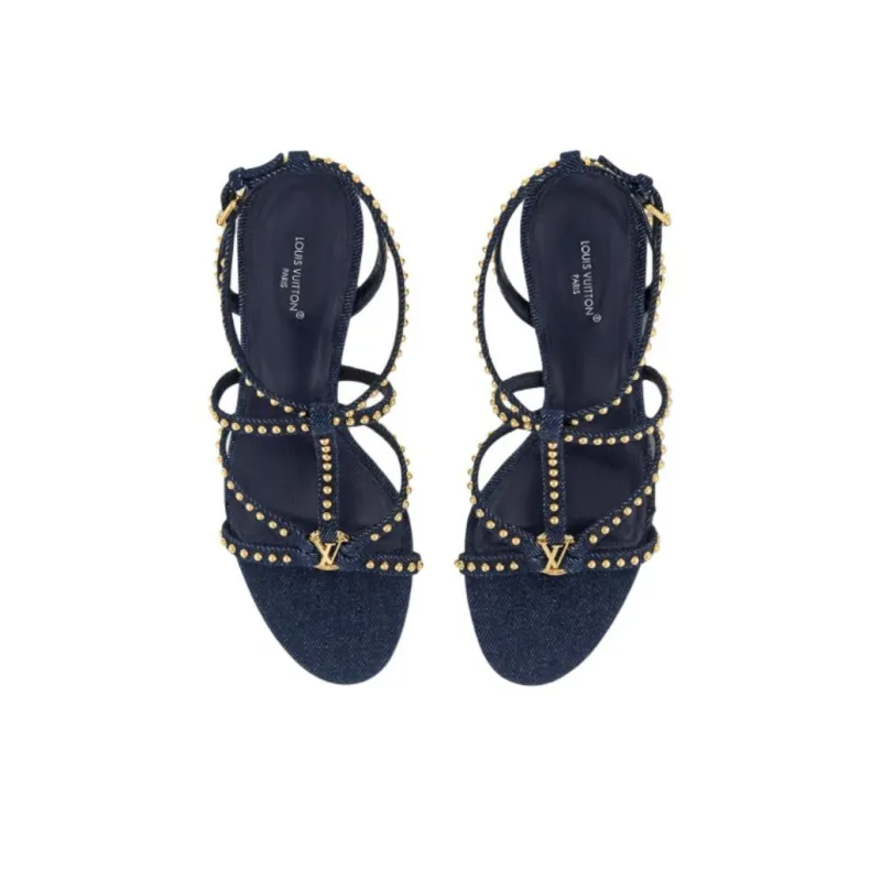 LOUIS VUITTON Stellar Strap Sandals 9cm Women's Blue-3
