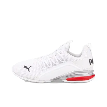 PUMA Axelion Slip Resistant Low Top Running Shoes Men's White Red