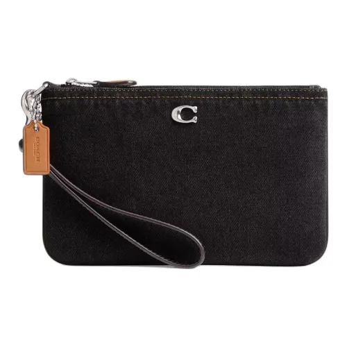 COACH jackets Denim Clutch Small Size Women's Black