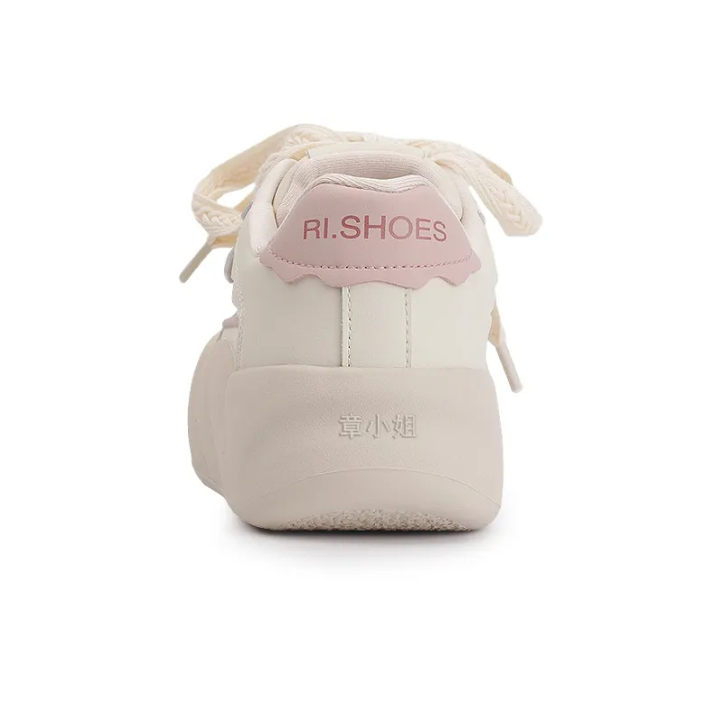 Miss Zhang Low-Top Skateboard Shoes Women's Beige Pink-5
