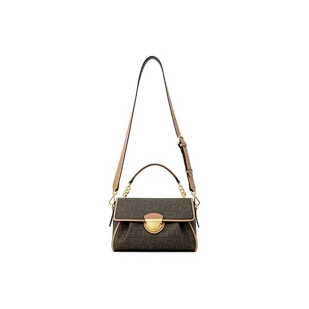 FION Cowhide Leather One Shoulder Handbag Women's Multicolor-4
