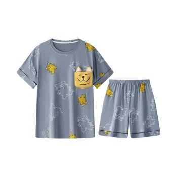 Lan Miao Pajama Set Men's Purple Blue