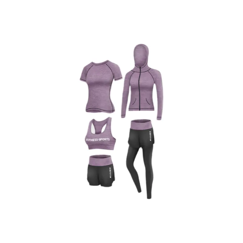 ACRUNU Yoga Sets Polyester Home Body-Shaping Women's Gray Blue Purple-2