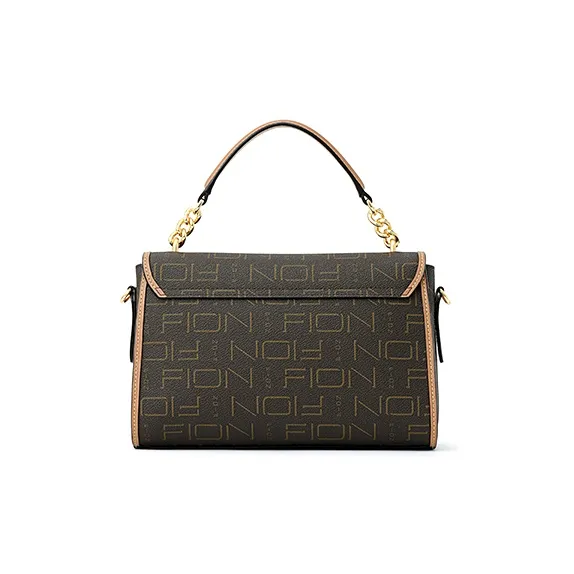 FION Cowhide Leather One Shoulder Handbag Women's Multicolor-3