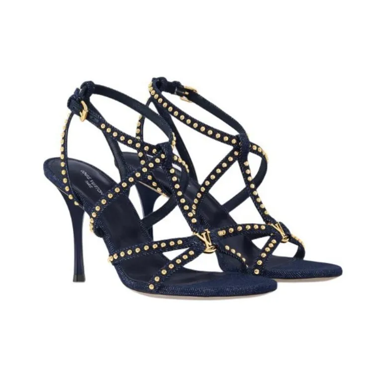 LOUIS VUITTON Stellar Strap Sandals 9cm Women's Blue-2