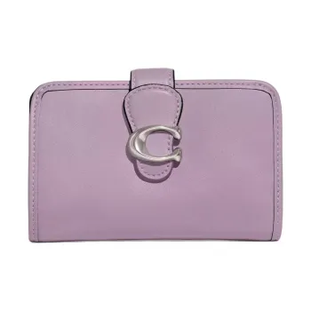 COACH Tabby Leather Coin Purses Wallets Medium Size Women's Purple