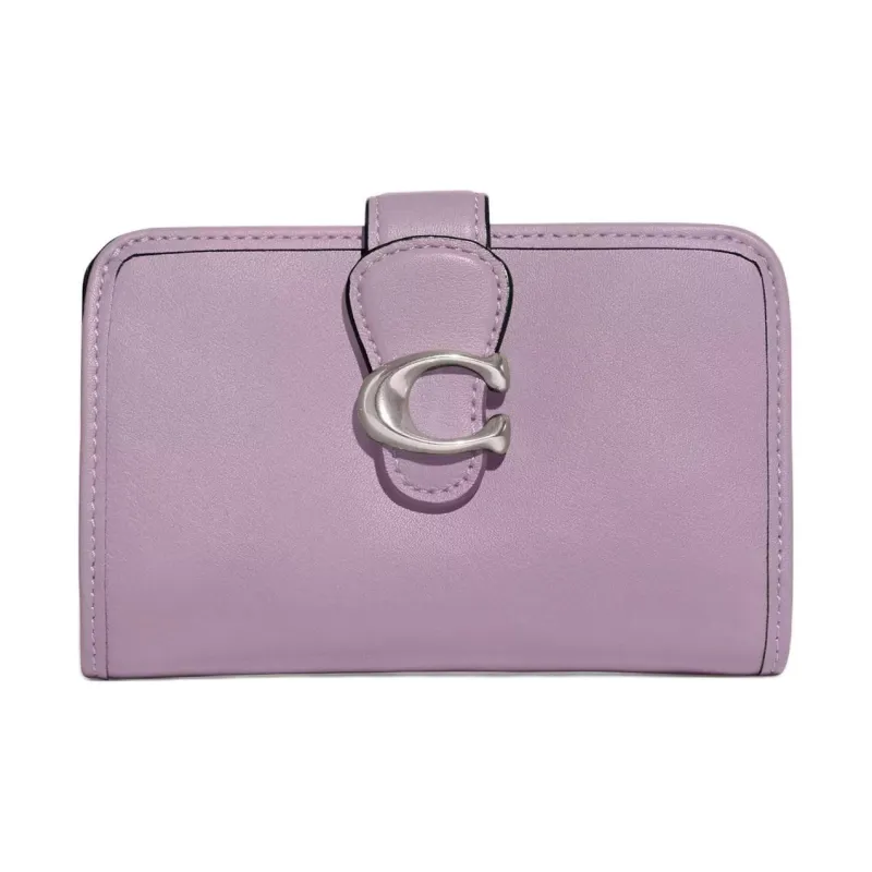 COACH Tabby Leather Coin Purses Wallets Medium Size Women's Purple-0