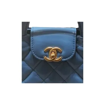 CHANEL Cow Leather Crossbody Bag One Shoulder Bag Handbag Extra Mini Women's Blue