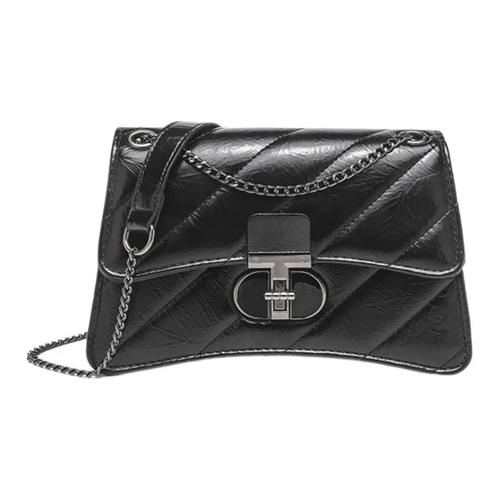 Carksky PU Shoulder Bag Crossbody Bag Hourglass Bag Regular Women's Black-1