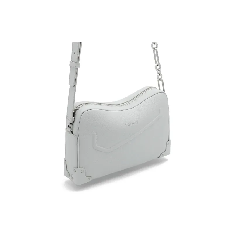 PEDRO Cow Leather Crossbody Bag Regular Men's Black/Gray-8