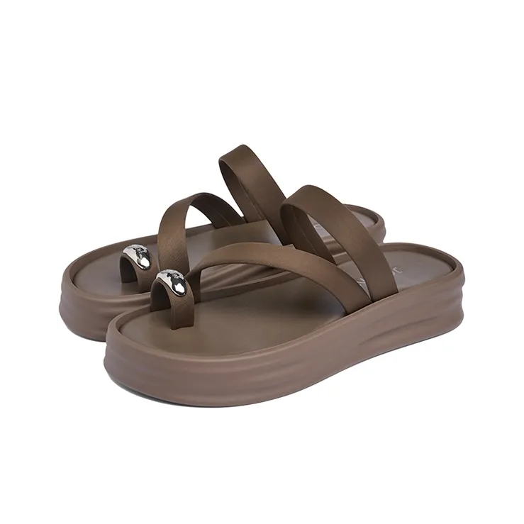 JOSINY Beach Sandals Women's Black, Brown-9