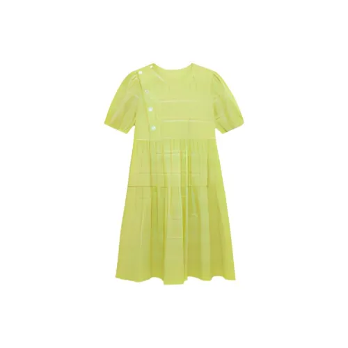 Asuka and new sake Short-Sleeved Dresses Women's Emerald Green