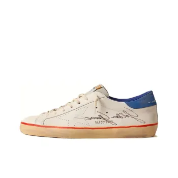 Golden Goose Super Star Anti Slip Wear Resistant Low Top Skateboard Shoes Men's White Blue