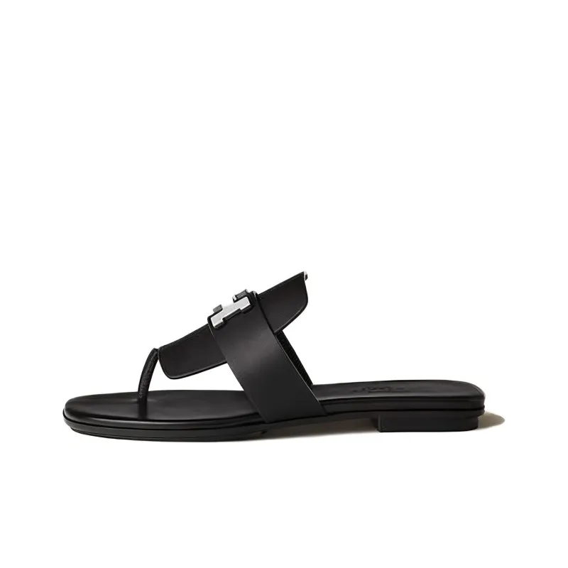 HERMES Galerie Odor Resistant Flip Flops Women's Black-0