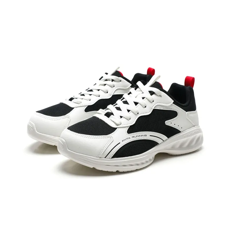 Anta Breathable And Lightweight Low Top Running Shoes Men's Black White Red-2