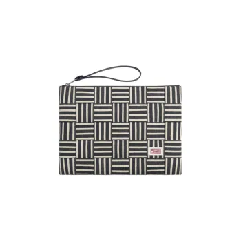 Bottega Veneta Cotton Clutch Large Size Men's Marine Blue & White