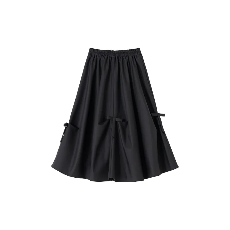 SOON FLOWER Casual Long Skirts Women's Black-1