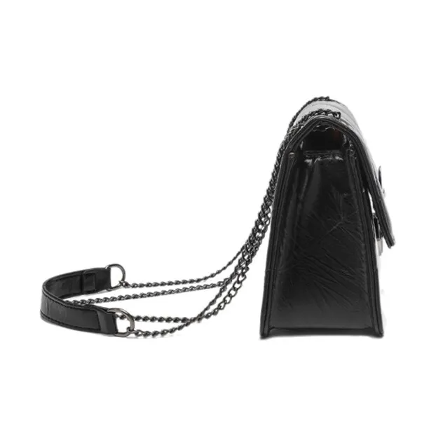 Carksky PU Shoulder Bag Crossbody Bag Hourglass Bag Regular Women's Black-3