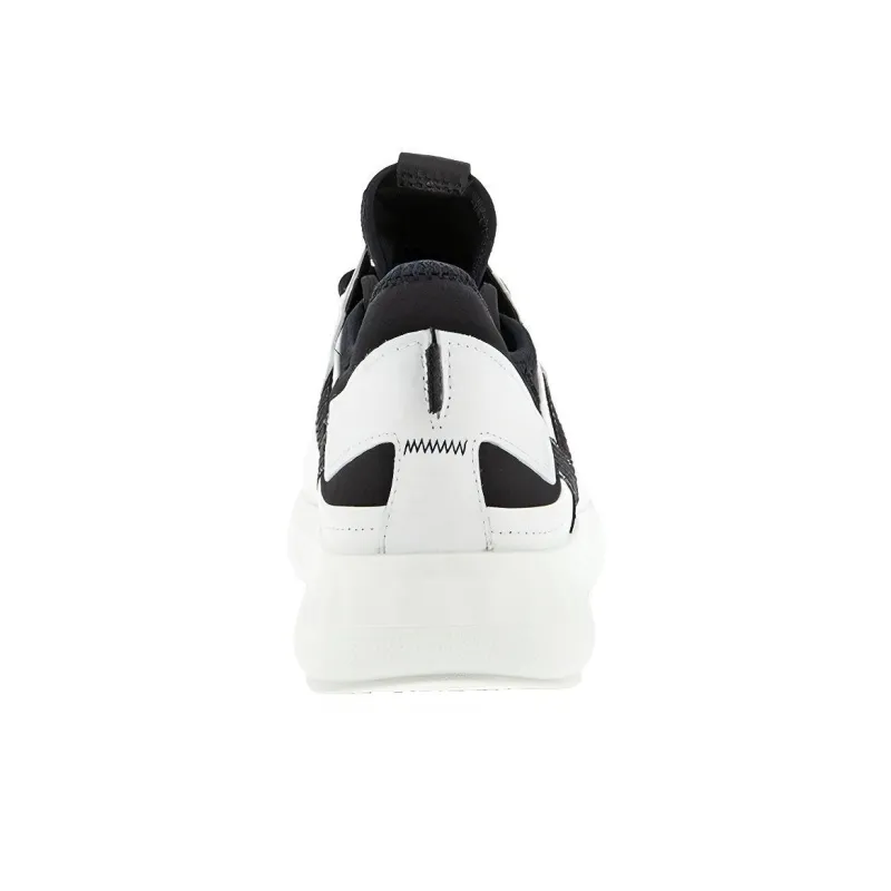 Ecco Shock Absorbers With Slip Resistant And Abrasion Resistant Properties Low Top Running Shoes Women's White Black-3